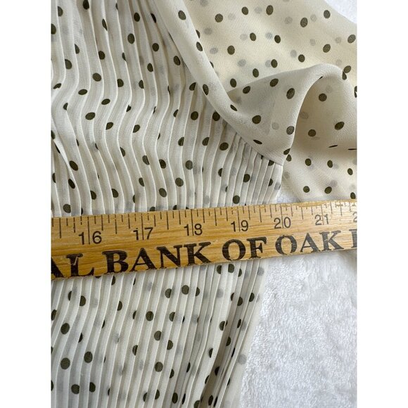Club Monaco Womens Dress Pleated Polka Dot 3/4 Sleeves Ivory Sheer Dress Size S - Picture 7 of 15